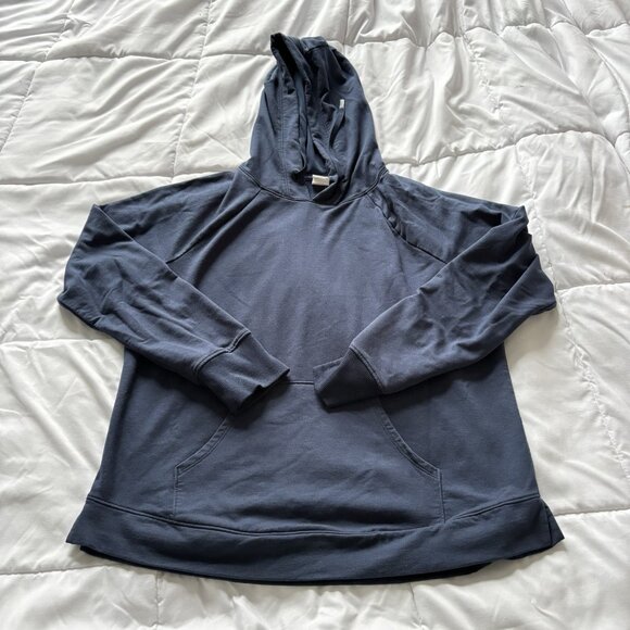 Athletic Works Womens Size Large Lightweight Sweatshirt Hoodie Blue Drawstring - Picture 1 of 7